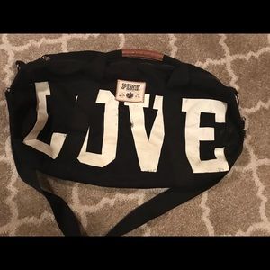Pink brand duffel
